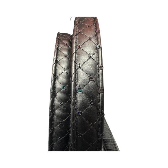 The Black Sparkle Vegan Leather Dog Harness with Matching Leash- Large - Picture 4 of 7